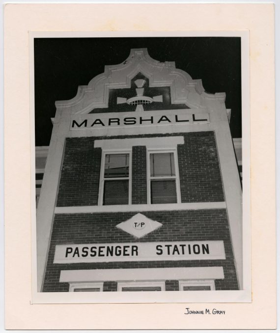 Closeup of Marshall, Texas Train Station